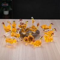 Carafe à whisky en verre d'art avec dessin animé d'animaux du zodiaque chinois, bouteille personnalisée en verre en forme de dragon/animaux, bouteille à liqueur/vin
