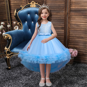 Vestido de Tul Rojo para Niña, Cuello Redondo, Corte en A, Vestido de Princesa para Dama de Honor, Disfraz de Fiesta Infantil - Product Image 4