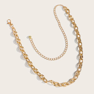 Yeni Punk Bel Zinciri Kemerleri Kadınlar Metal Zincir Bel Bağı Kemer Gümüş Altın Renkler Oval Parça Bağlantılı Boncuklu Asılı Vücut Zinciri Kemer - Product Image 4