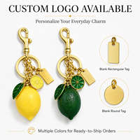 Porte-clés citron réaliste en résine, pendentif de sac, breloque pour femme, porte-clés de voiture, accessoires créatifs pour sac à main, cadeau, vente en gros, personnalisé