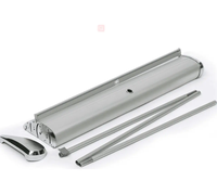 Support de bannière rétractable en aluminium de luxe - Cadre d'affichage portable enroulable pour les cadeaux promotionnels des salons professionnels
