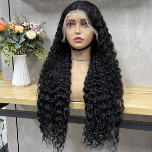 Parrucca Lunga Riccioluta con Frontale in Pizzo, Miscela di Capelli Umani e Sintetici, Nuovo Stile - Product Image 3