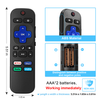 Télécommande universelle TV Offres Spéciales pour téléviseurs intelligents série Roku avec contrôleur de boutons de raccourci Netflix Hulu VUDU 4