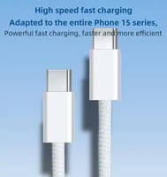 Kabel PD ke C kepang USB-C 60W, pengisian daya Cepat & Transfer Data untuk ponsel jenis-c.