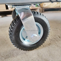 Chariot à plateforme manuel pliable en acier robuste avec roulettes en caoutchouc de 8 pouces, capacité de 400 kg, chariot d'entrepôt