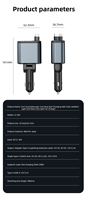 Chargeur de voiture 120W avec deux câbles rétractables, port USB Type C, chargeur de voiture multifonctionnel portable avec ciel étoilé