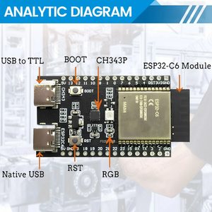 Módulo ESP32 C6 Wifi 6, Placa de Desarrollo para Linux y Windows, 160MHz RISC-V, 4MB/8MB Flash, <span class=keywords><strong>Internet</strong></span> de las Cosas, Tipo-C, ESP32-C6-WROOM1 - Product Image 6