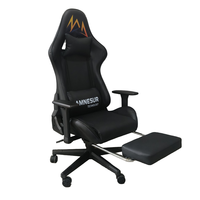 Fauteuil de gaming de luxe inclinable ergonomique en similicuir, pivotant, avec vérin à gaz à 3 positions, hauteur réglable et structure en acier