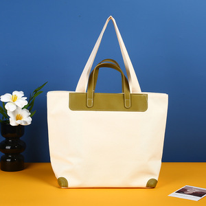 <b>Medium</b> Large Capacity <b>Crossbody</b> Canvas Tote <b>Bag</b> Polyester Lining Fashion Handmade Blank Waterproof Design for Daily Use Gift - Product Image 3