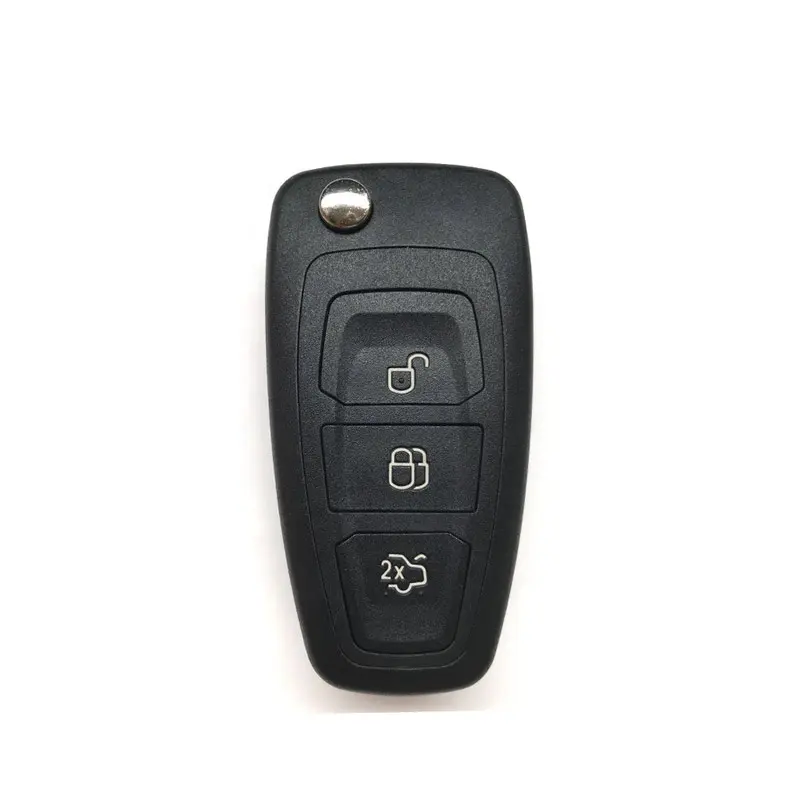 3Buttons Remote Control Car Key Shell CoverためFord Fiesta Focus Replacement Flip Remote Key FobとHU101 Blade