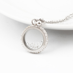 Collar con Colgante de Moda, 20MM, Oro Rosa, Diamantes de Imitación, Cadena Redonda Hueca para Clavícula, Regalo para Mujer, Uso Diario - Product Image 5