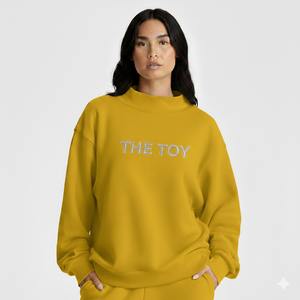 เสื้อสเวตเตอร์คอเต่า แขนยาว ผ้าฝ้ายนุ่ม สไตล์สตรีทแวร์ ปักลายตามสั่ง ทรงโอเวอร์ไซส์ สำหรับผู้หญิง - Product Image 1