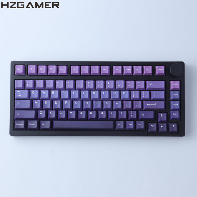 HZGAMER Factory Sublimation Keycap Mechanical Keyboard Custom Dye Sub Keycaps CHERRY PBT Purple Blue Keycaps