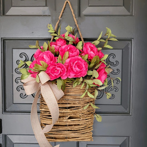 Guirnalda de Rosas de Estilo Moderno, Guirnalda de Flores al por Mayor, Decoración para Colgar en Puertas y Cestas del Hogar - Product Image 3