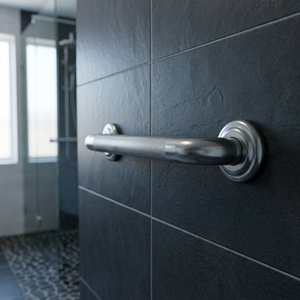 Barre d'appui murale pour douche, poignée de sécurité antidérapante en acier inoxydable 304 poli pour la prévention des chutes - Product Image 1