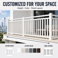 Clôture en aluminium moderne sur mesure résistante aux intempéries pour terrasse résidentielle, patio et toit