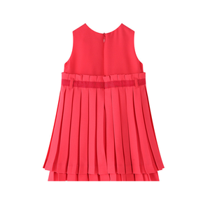 女の子のための高品質レッド夏ノースリーブプリーツパーティードレス6 <span class=keywords><strong>10</strong></span> 12 <span class=keywords><strong>14</strong></span>年ODM供給 - Product Image 3