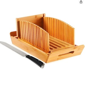 Cortador de pan de bambú Ganyuan Woodcraft con recogedor de migas y caja de almacenamiento plegable para pan casero - Product Image 3