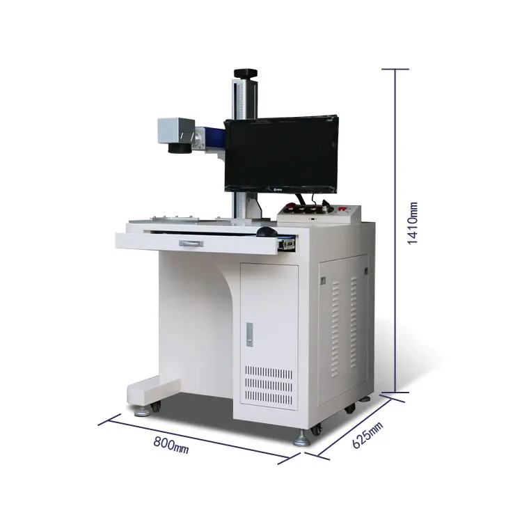 Quantum Laser Kabinet Serat Laser Warna Menandai Mesin Ukiran untuk Label Logam Papan Nama Tentara