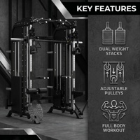Máquina Multifuncional de Entrenamiento Funcional con Cables Cruzados, Máquina Smith Todo en Uno para el Hogar y Uso Comercial para Entrenamiento de Fuerza de Cuerpo Completo