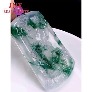 Myanmar mina madera alto hielo flotante flor montaña agua marca colgante Jade joyería COLLAR COLGANTE para amigos - Product Image 4