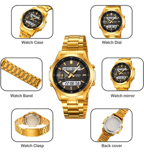 SKMEI # Montre numérique à double fuseau horaire 2284, chronographe à quartz, heure mondiale, chronomètre, acier inoxydable, étanche 3atm - Product Image 3