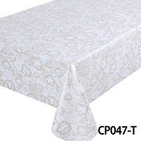 Nappe de table en PVC damassé européen de luxe, imperméable et anti-taches, pour la maison, l'hôtel, les mariages