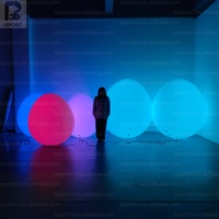 Œuf gonflable LED RGB à couleurs changeantes, sphère lumineuse colorée, accessoire œuf de Pâques pour événements festifs/décoration de fête/marché nocturne