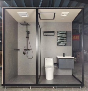Salle de bain tout-en-un préfabriquée, douche de luxe modulaire, kit complet portable pour intérieur avec toilettes - Product Image 3