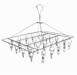 Thép không gỉ Windproof xoay móc quần áo móc áo giá với <span class=keywords><strong>36</strong></span> chốt cho vớ đồ lót giày quần áo trẻ em găng tay các mặt hàng khác - Product Image 1