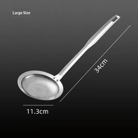 Écumoire en acier inoxydable 304 avec filtre à mousse intégré en maille dense pour écrémer l'huile et filtrer la graisse de cuisine, anti-brûlure