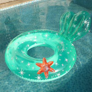 Bouée de natation sirène taille adulte en PVC épaissi à motif étoile, jouet aquatique flottant pour piscine - Product Image 2