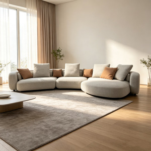Canapé Courbé en Tissu pour Salon, Appartement, Hall d'<span class=keywords><strong>Hôtel</strong></span>, Salle de Réception, Bureau <span class=keywords><strong>à</strong></span> Domicile, Villa Familiale – Assise Confortable - Product Image 4