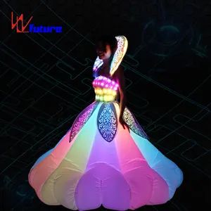 top quality female clothing sexy dance without clothes inflatable led light New salary inflatable petal skirt