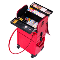 Vente flash : Grand ensemble de valises à roulettes 2 en 1, durable, avec poignée souple, pour le maquillage, valise de rangement professionnelle pour la beauté