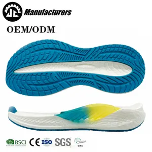 Fashion men's sports shoes sole anti slip rubber shoe soles shock absorption material EVA soles