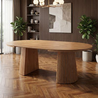 Elegante Mesa de Comedor Extensible de MDF, Mesa Ajustable de MDF para Comedor de Hotel Moderno