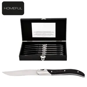 Classic laguiole knife stainless steel steak knife with pakka wood in MDF gift box