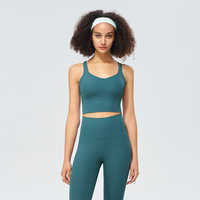 Nouveaux soutiens-gorge de sport pour femmes à haute élasticité et dos croisé, maillots de bain de plage triangulaires anti-choc pour femmes