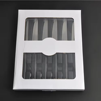 Ensemble économique de 6 couteaux à steak dentelés en acier inoxydable avec manche noir