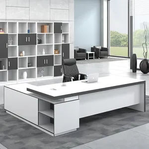 Meja Manajer Modern Mewah, Meja Komputer Eksekutif Meja Bentuk L Murah untuk Furnitur Kantor