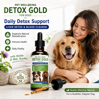 Complément de bien-être liquide pour chiens : Gouttes pour la purification du sang et le soutien hépatique des animaux, avec trèfle rouge et racine de bardane - Fabricant