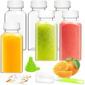 Botellas de Plástico Transparente de 250 ml para Jugo con Tapas de Aluminio e Impresión de Logotipo Personalizado, Material PET Libre de BPA para Bebidas de Marca - Product Image 1