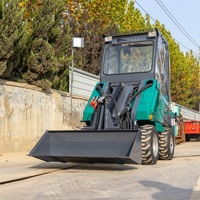 Traktor Kompak HTL28 Micro 4x4 dengan Backhoe Wheel Loader dan Boom Teleskopik, Kapasitas Angkut 500kg, Bertenaga Bensin untuk Pertanian