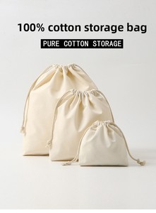 Sofort Lieferbar Großhandel Baumwolle Tragbare Kordelzug-Aufbewahrungstasche mit Eigenem Logo Schutz für Kleidung Schuhe Schmuck Handtaschen NINGEN - Product Image 2