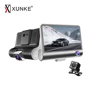 Ghi Đồng Thời Ba Camera 4Inch 3 Ống Kính Xe DVR 1080P Camera Tự Động Ba Ống Kính Camera Hành Trình