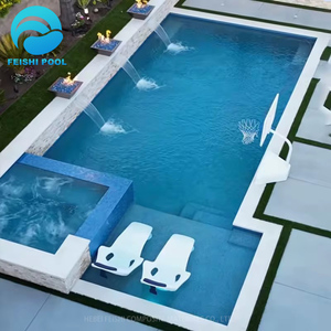 <span class=keywords><strong>Piscina</strong></span> Swim Spa da Esterno Inground su Misura Modulare di Grandi Dimensioni, 8m, con Jacuzzi, in Fibra di Vetro, Produzione Diretta - Product Image 1