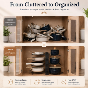 Étagère à casseroles en fer forgé renforcé à plusieurs niveaux, organisateur de rangement pour ustensiles de cuisine sur comptoir - Product Image 5