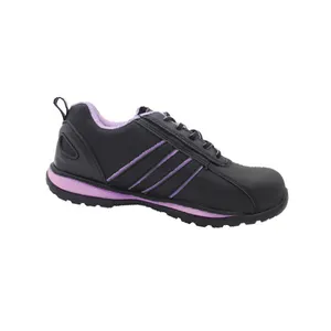 Zapatos de seguridad de cuero de vaca nobuk para mujer, calzado de corte bajo para exteriores, impermeable, senderismo, escalada, montaña