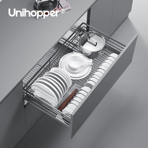 Unihopper Série NANO Organiseur de placard de cuisine multifonctionnel à trois côtés avec tiroirs coulissants à fermeture amortie - Product Image 6